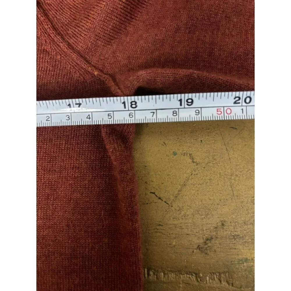 Banana Republic Mens Merino Wool Crew Neck Sweater Rust Orange Red Italian Small